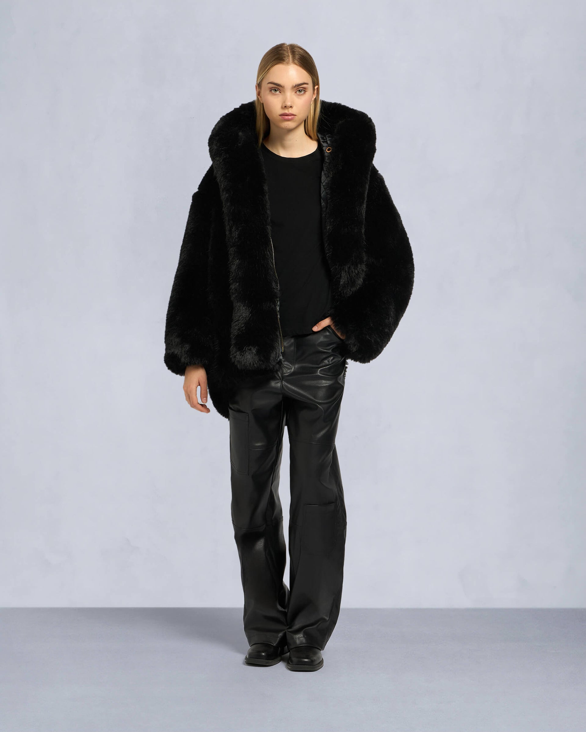 Fluffy Tiktok Faux Fur H&m Coat GOLD SERIES JADE FAUX FUR