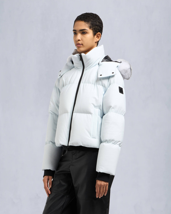 Moose Knuckles - M34LJ137S - Misti Shearling Down Jacket - WOMENS - Oxygen / natural shearling - Front