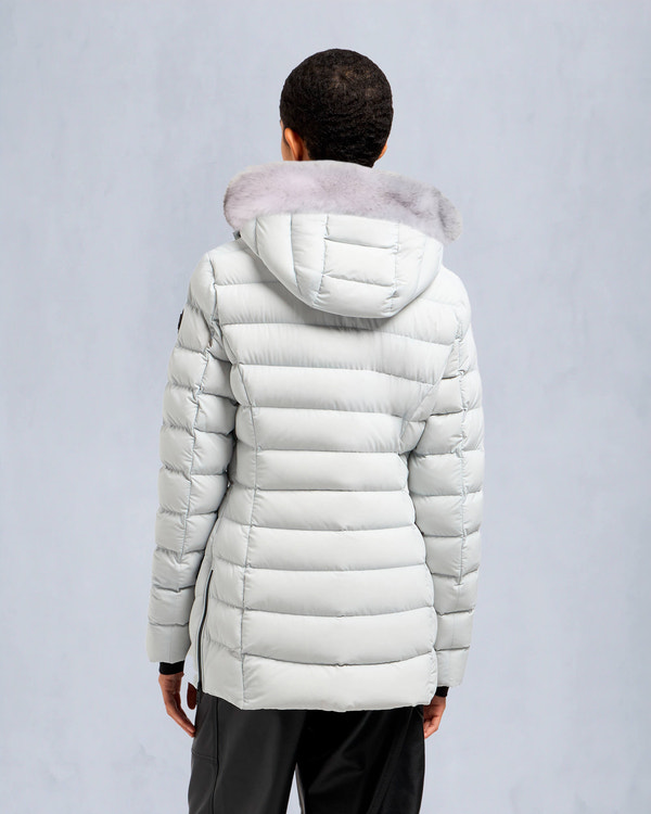 Moose Knuckles - M34LJ206S - Roselawn Jacket - WOMENS - Stone / natural shearling  - Back