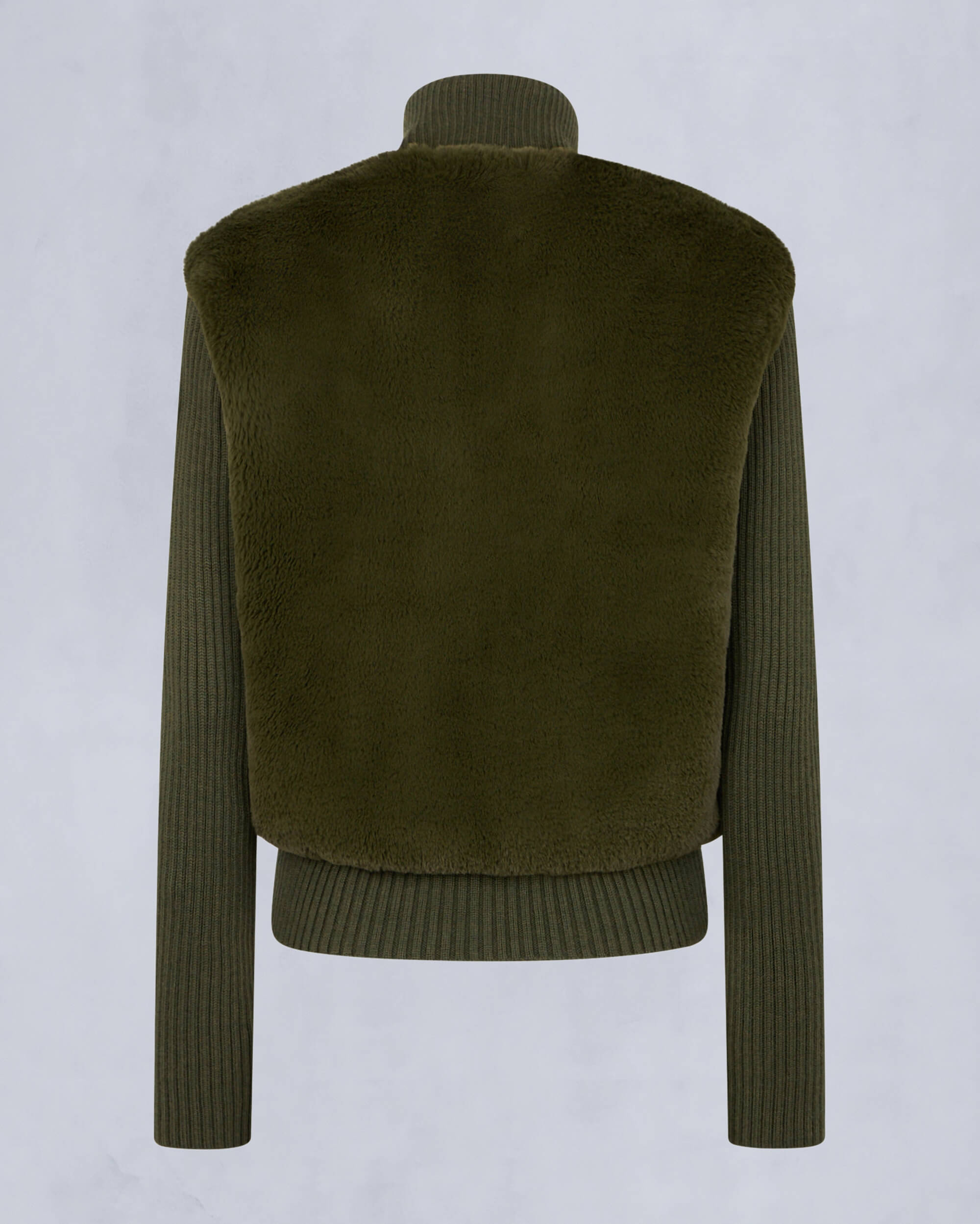 Moose Knuckles Womens Dua Bunny Wool Blend Sweater Moss M34LK656 Detail2