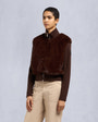 Moose Knuckles Womens Dua Bunny Wool Blend Sweater Coffee M34LK656 Front