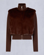 Moose Knuckles Womens Dua Bunny Wool Blend Sweater Coffee M34LK656 - GM
