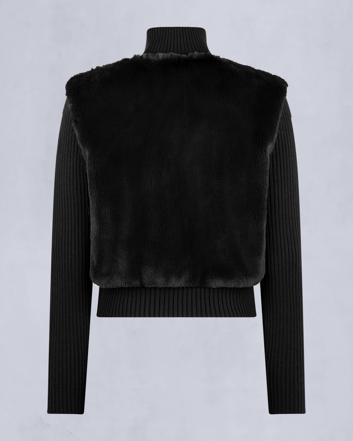 Moose Knuckles Womens Dua Bunny Wool Blend Sweater Black M34LK656 Detail2