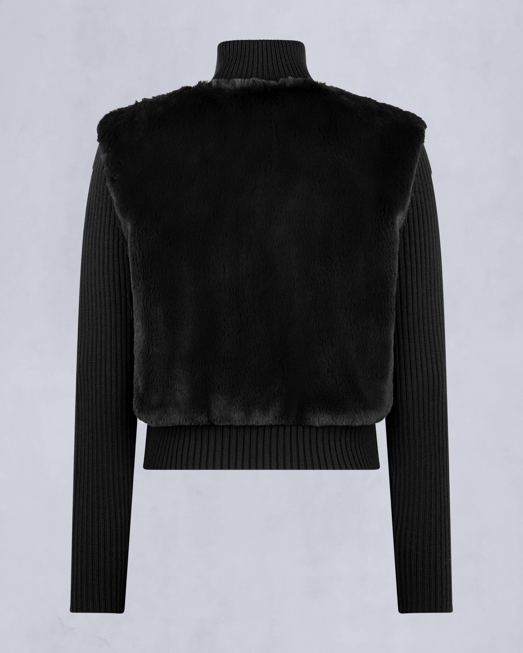 Moose Knuckles Womens Dua Bunny Wool Blend Sweater Black M34LK656 Detail2