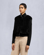Moose Knuckles Womens Dua Bunny Wool Blend Sweater Black M34LK656 Front
