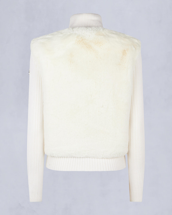 Moose Knuckles Womens Dua Bunny Wool Blend Sweater Milky Way M34LK656 Detail2
