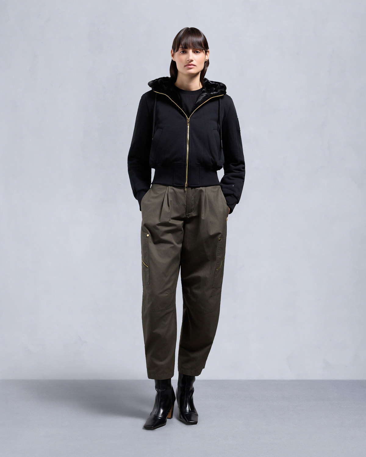 Moose Knuckles - M34LS601G - Gold Series Celestine Bunny - WOMENS - Black / Black Fox Fur - Front Category