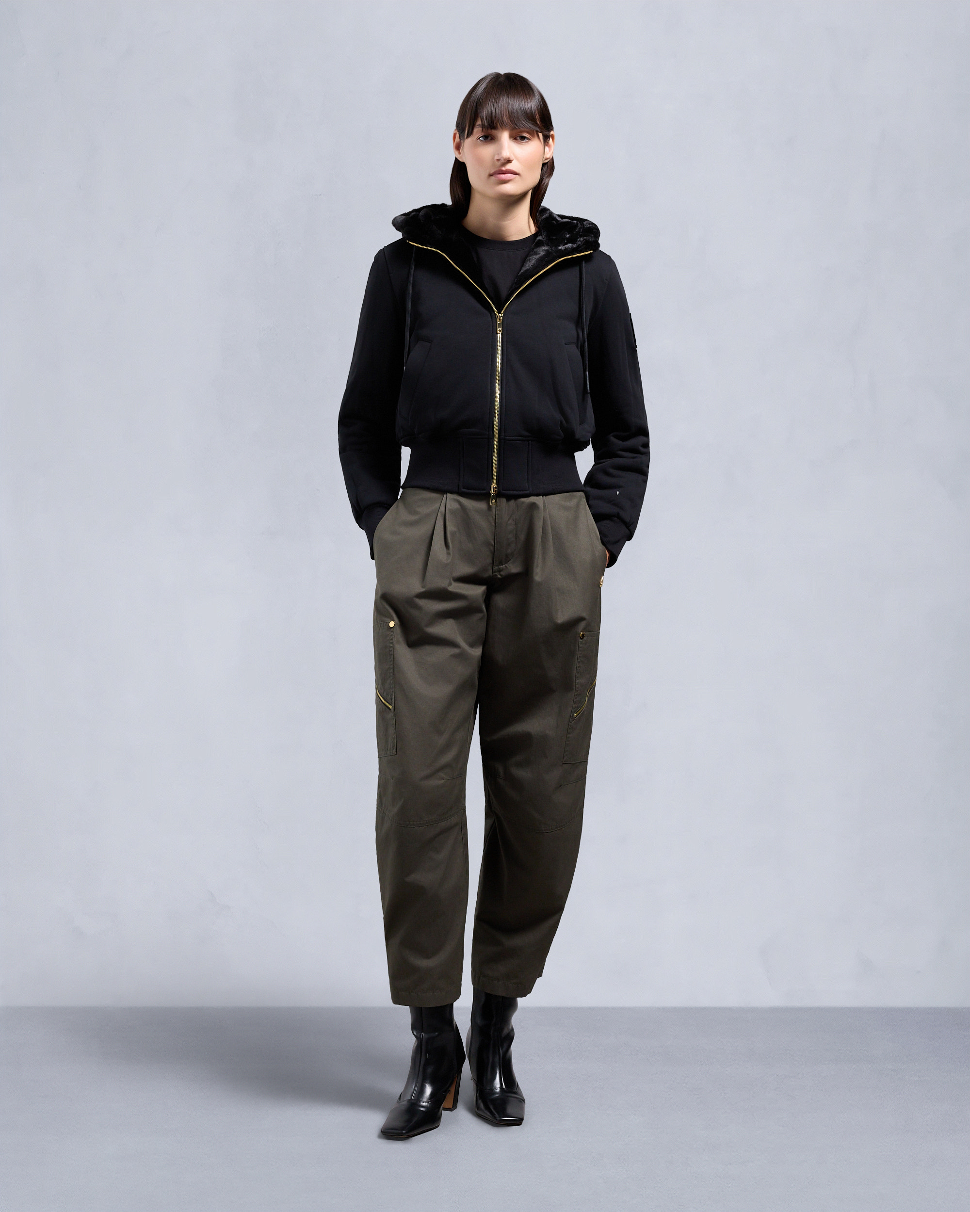 Moose Knuckles - M34LS601G - Gold Series Celestine Bunny - WOMENS - Black / Black Fox Fur - Front Category