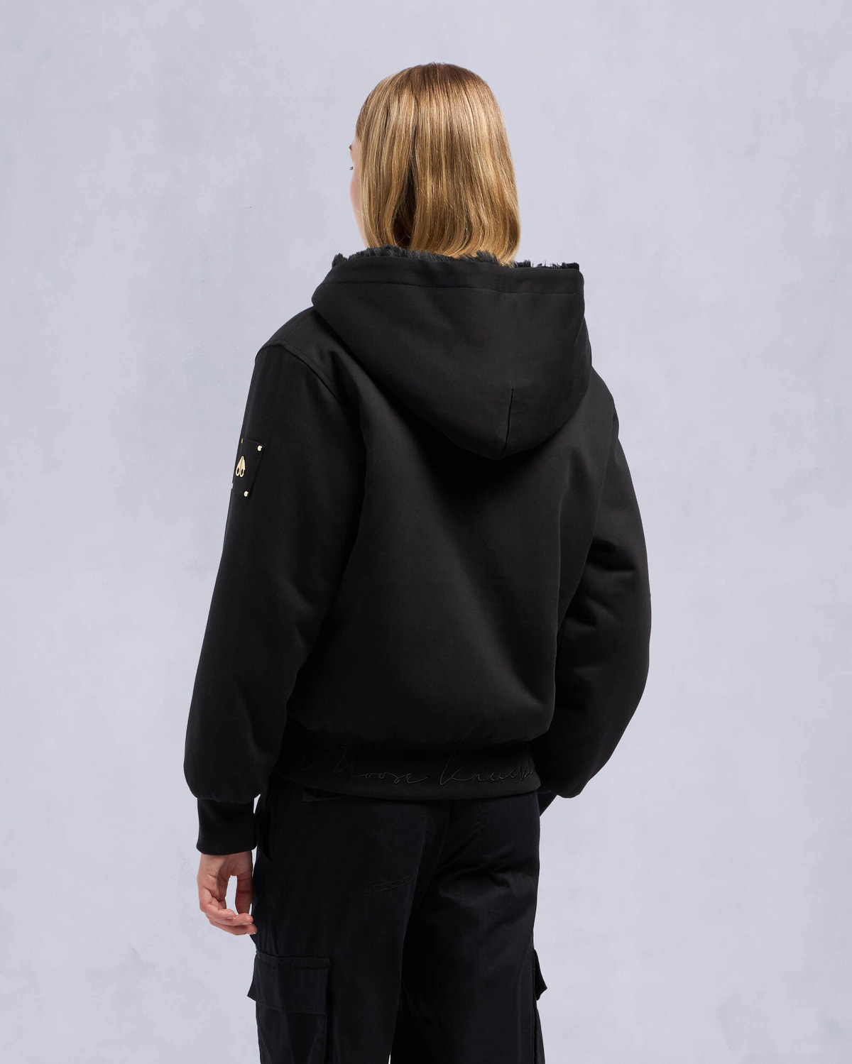 Moose Knuckles - M34LS611G - Gold Series Mealy Reversible Bunny - WOMENS - Black / Shiny Black - Back