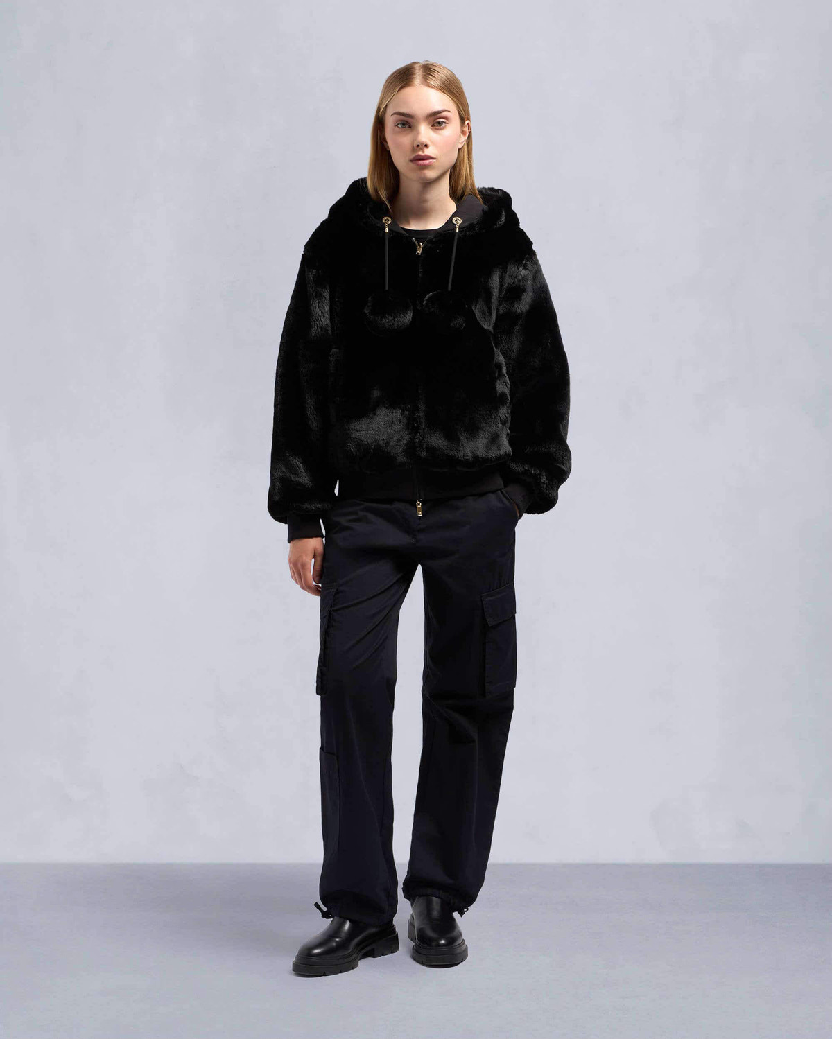 Moose Knuckles - M34LS611G - Gold Series Mealy Reversible Bunny - WOMENS - Black / Shiny Black - Detail3