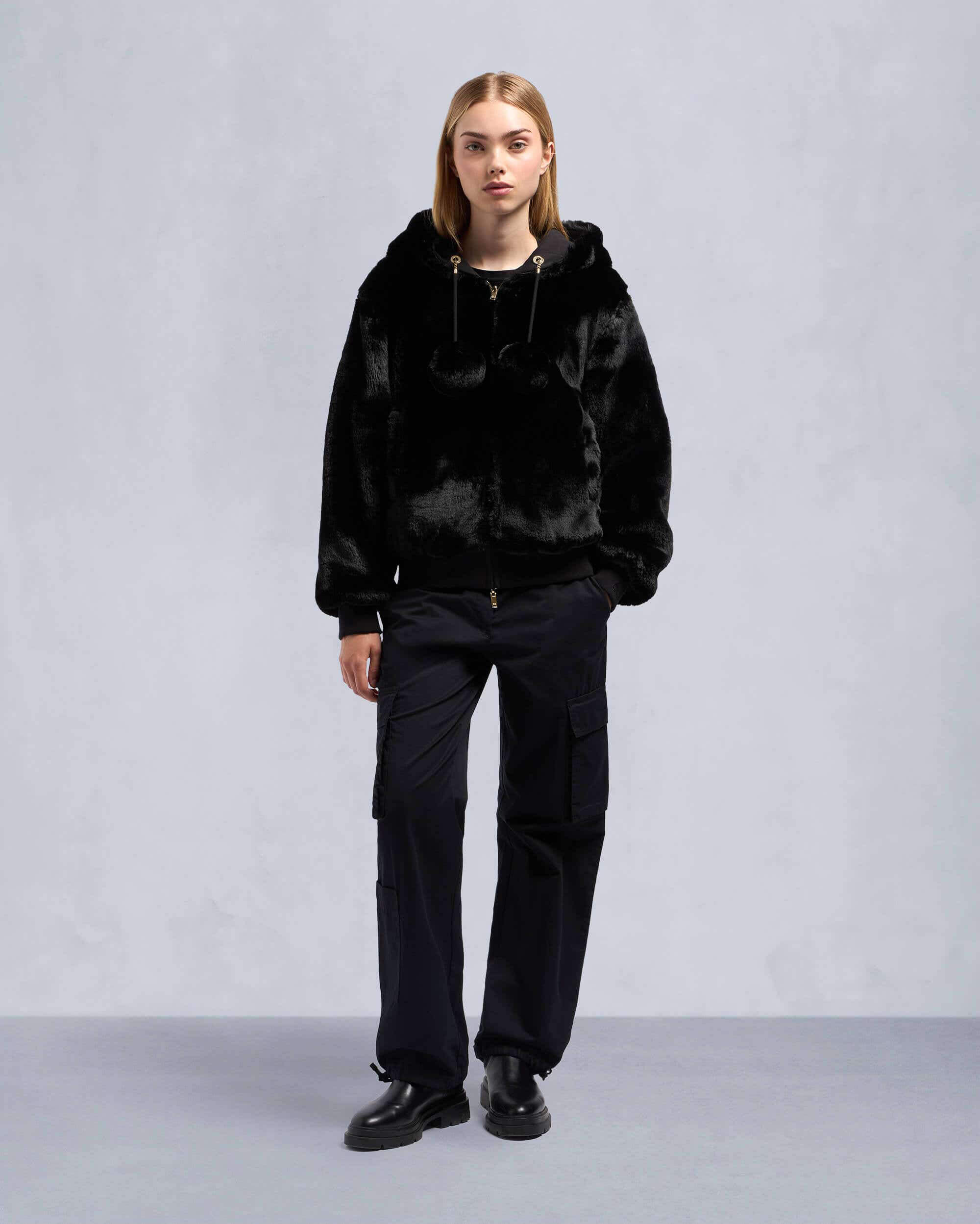 Moose Knuckles - M34LS611G - Gold Series Mealy Reversible Bunny - WOMENS - Black / Shiny Black - Detail3