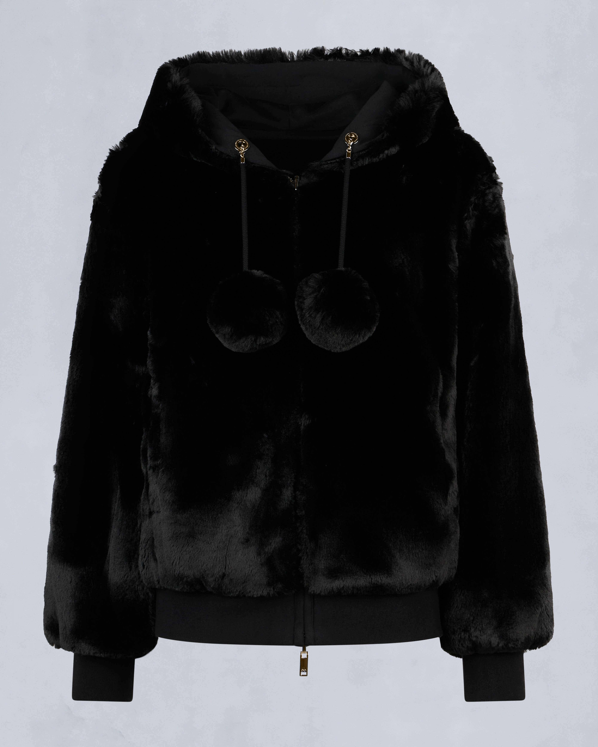 Moose Knuckles - M34LS611G - Gold Series Mealy Reversible Bunny - WOMENS - Black / Shiny Black - Detail5