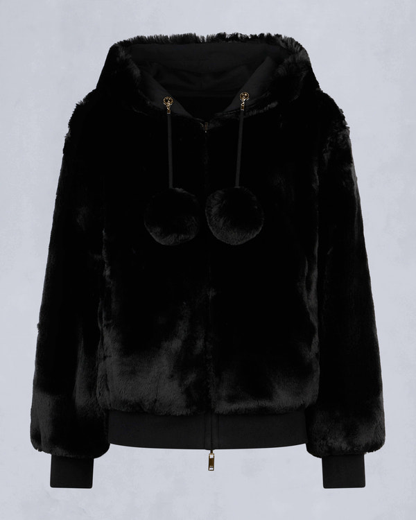 Moose Knuckles - M34LS611G - Gold Series Mealy Reversible Bunny - WOMENS - Black / Shiny Black - Detail5