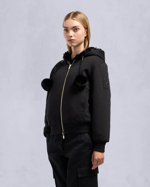Moose Knuckles - M34LS611G - Gold Series Mealy Reversible Bunny - WOMENS - Black / Shiny Black - Front