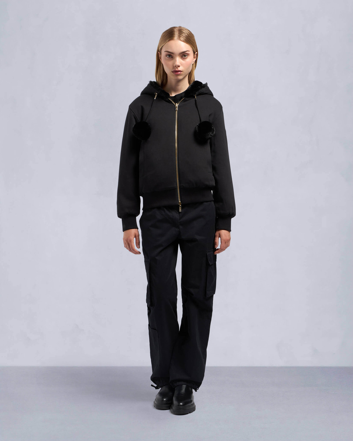 Moose Knuckles - M34LS611G - Gold Series Mealy Reversible Bunny - WOMENS - Black / Shiny Black - Front Category