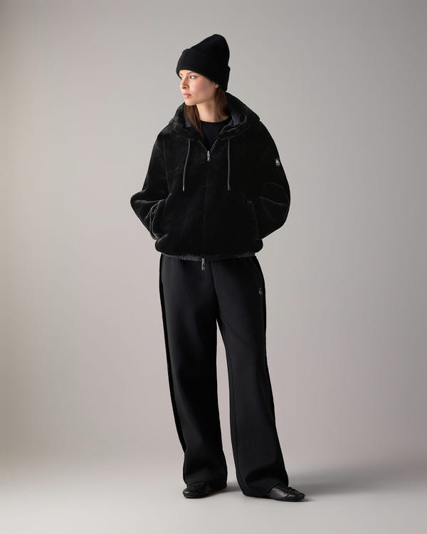 Moose Knuckles - M34LS652 - Eaton Bunny Reversible Hoodie - WOMENS - Black / Shiny Black - Detail7