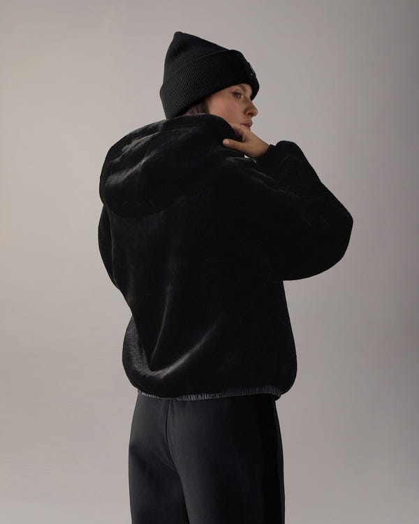 Moose Knuckles - M34LS652 - Eaton Bunny Reversible Hoodie - WOMENS - Black / Shiny Black - Detail8