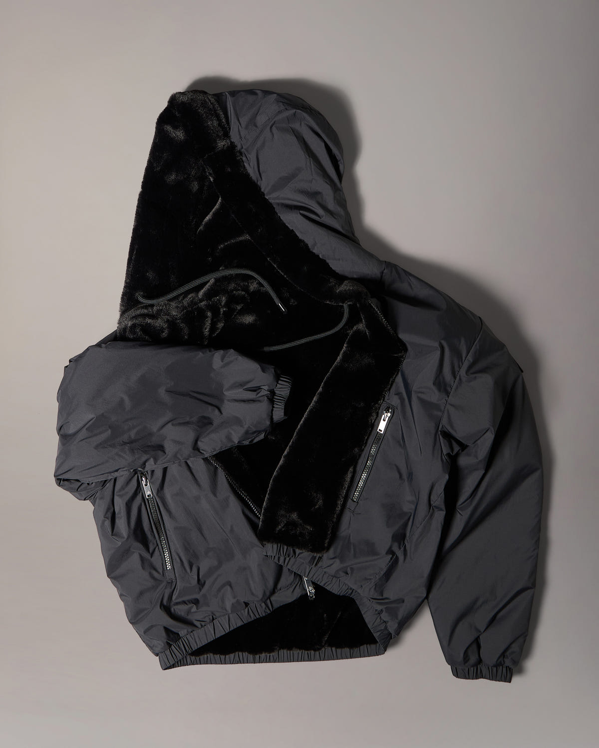 Moose Knuckles - M34LS652 - Eaton Bunny Reversible Hoodie - WOMENS - Black / Shiny Black - GM