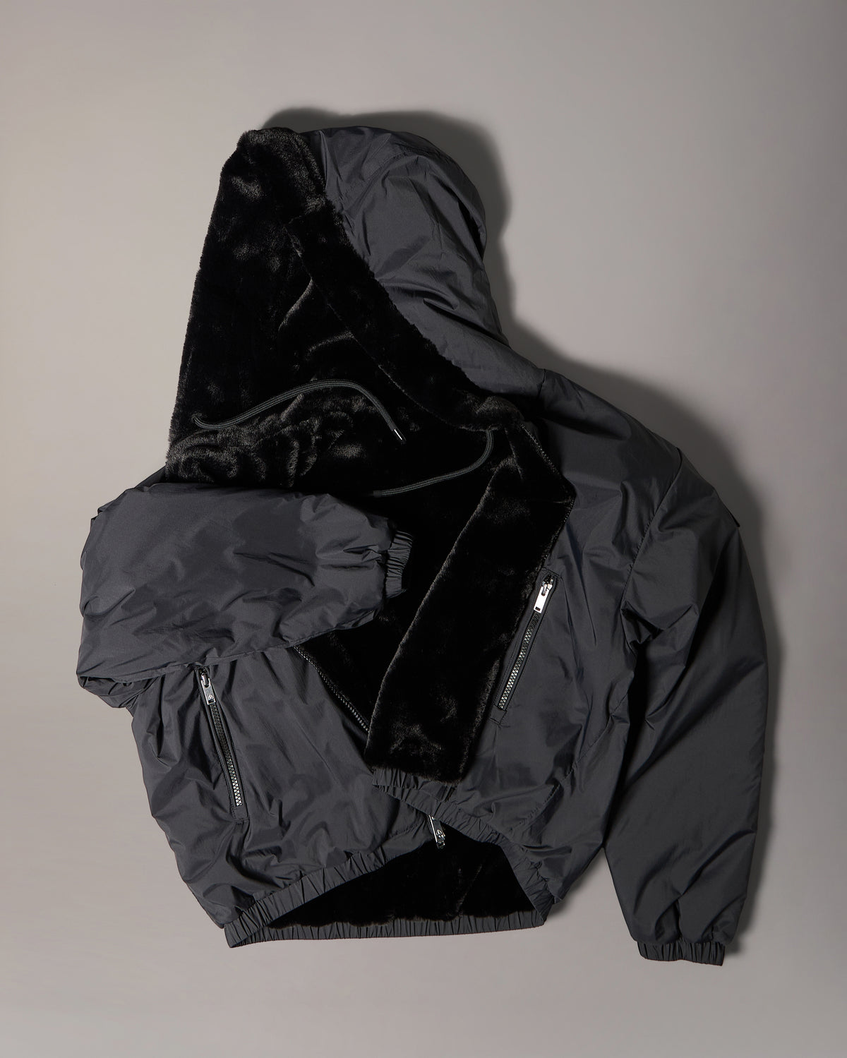 Moose Knuckles - M34LS652 - Eaton Bunny Reversible Hoodie - WOMENS - Black / Shiny Black - GM