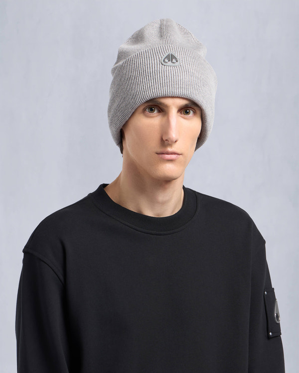 Moose Knuckles Accessories Parnis Unisex Beanie Stone M34MA544 Front