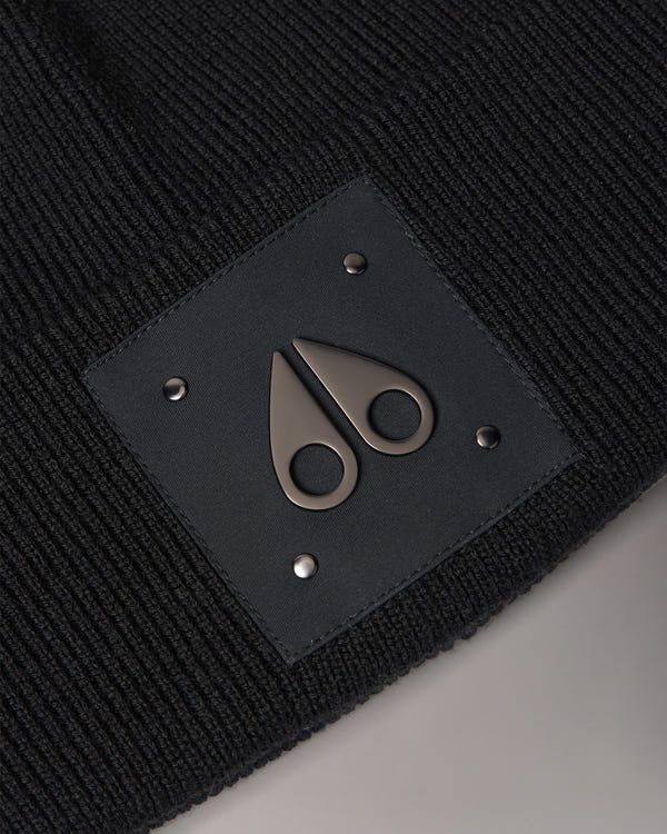 Moose Knuckles - M34MA574 - Logo Icon Wool Beanie - ACCESSORIES - Black - Detail1