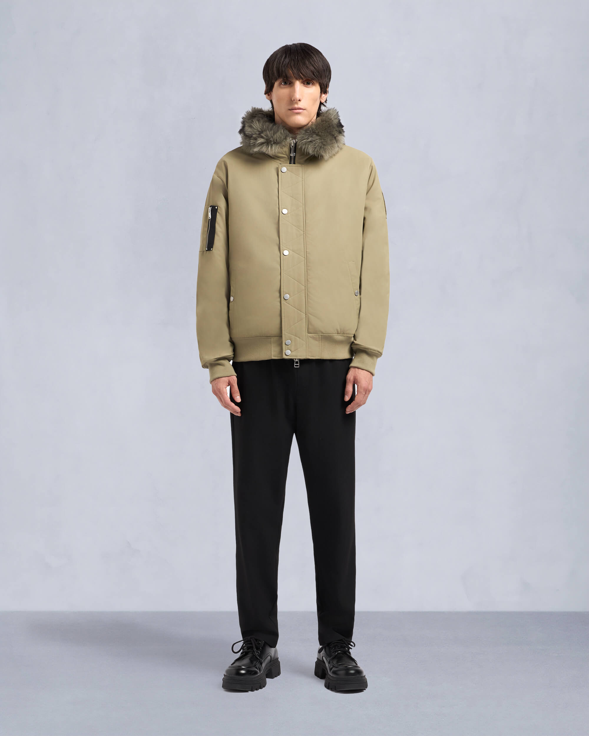 Moose Knuckles - M34MB027S - Denali Bomber Jacket - MENS - Sage /sage sherling  - Front Category