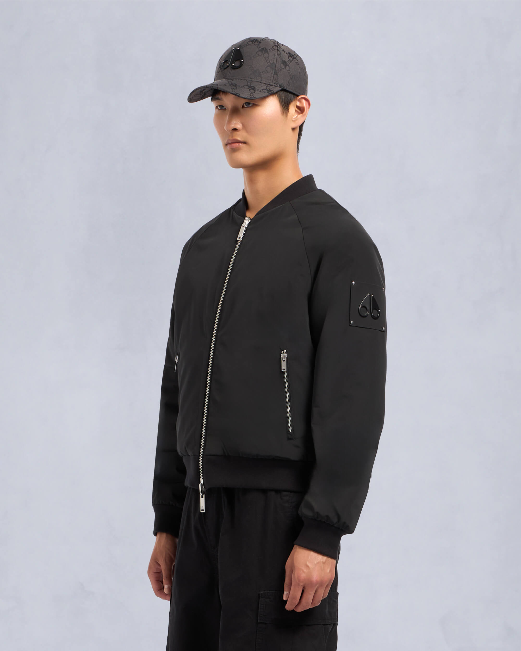 Moose Knuckles - M34MB029 - Reversible Bunny Bomber Jacket - MENS - Black / Shiny Black - Front