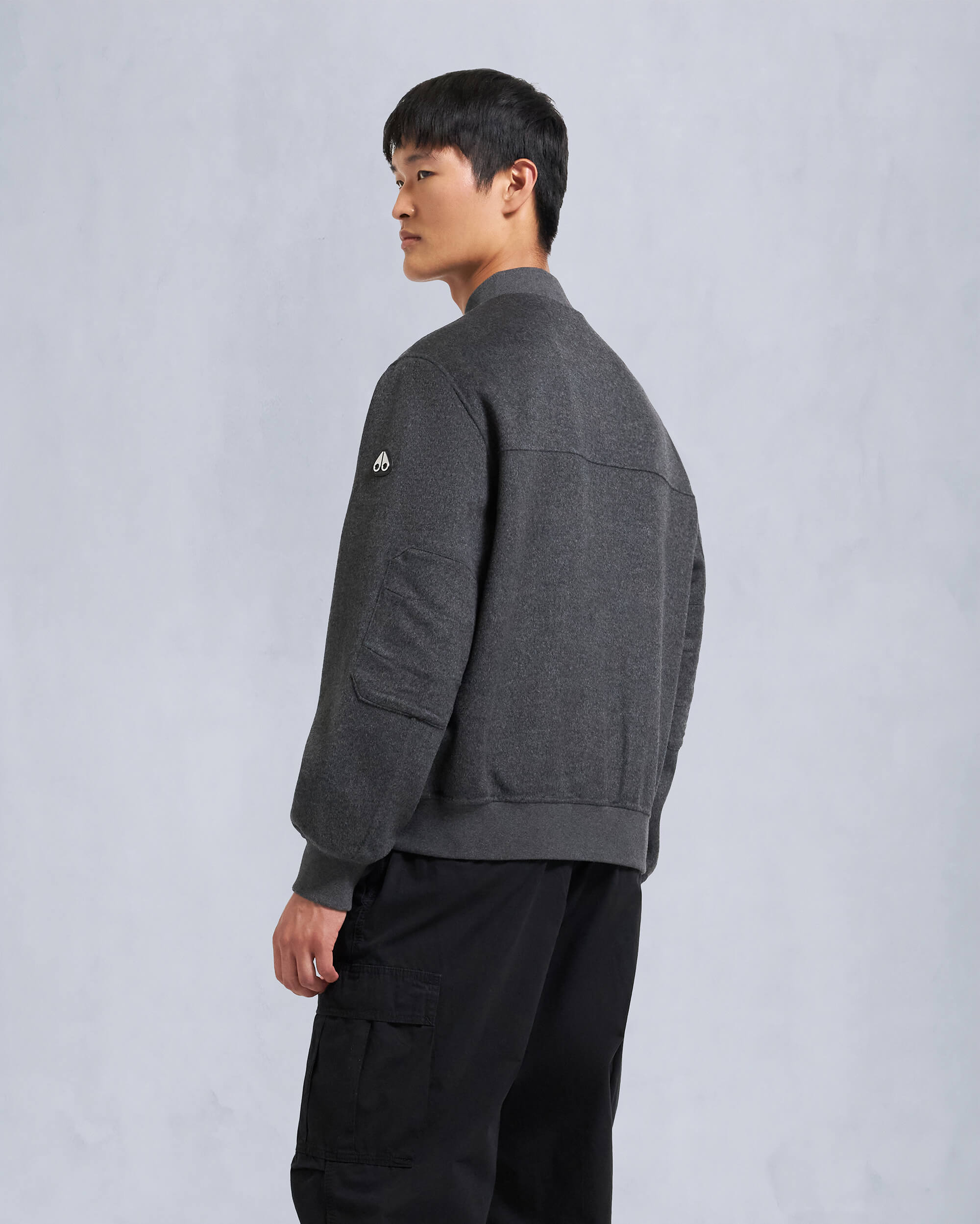 Moose Knuckles - M34MB046 - Alder Cashmere-Wool Bomber Jacket - MENS - Charcoal /black - Back