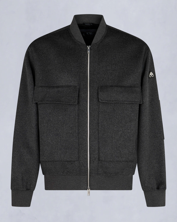 Moose Knuckles - M34MB046 - Alder Cashmere-Wool Bomber Jacket - MENS - Charcoal /black - GM