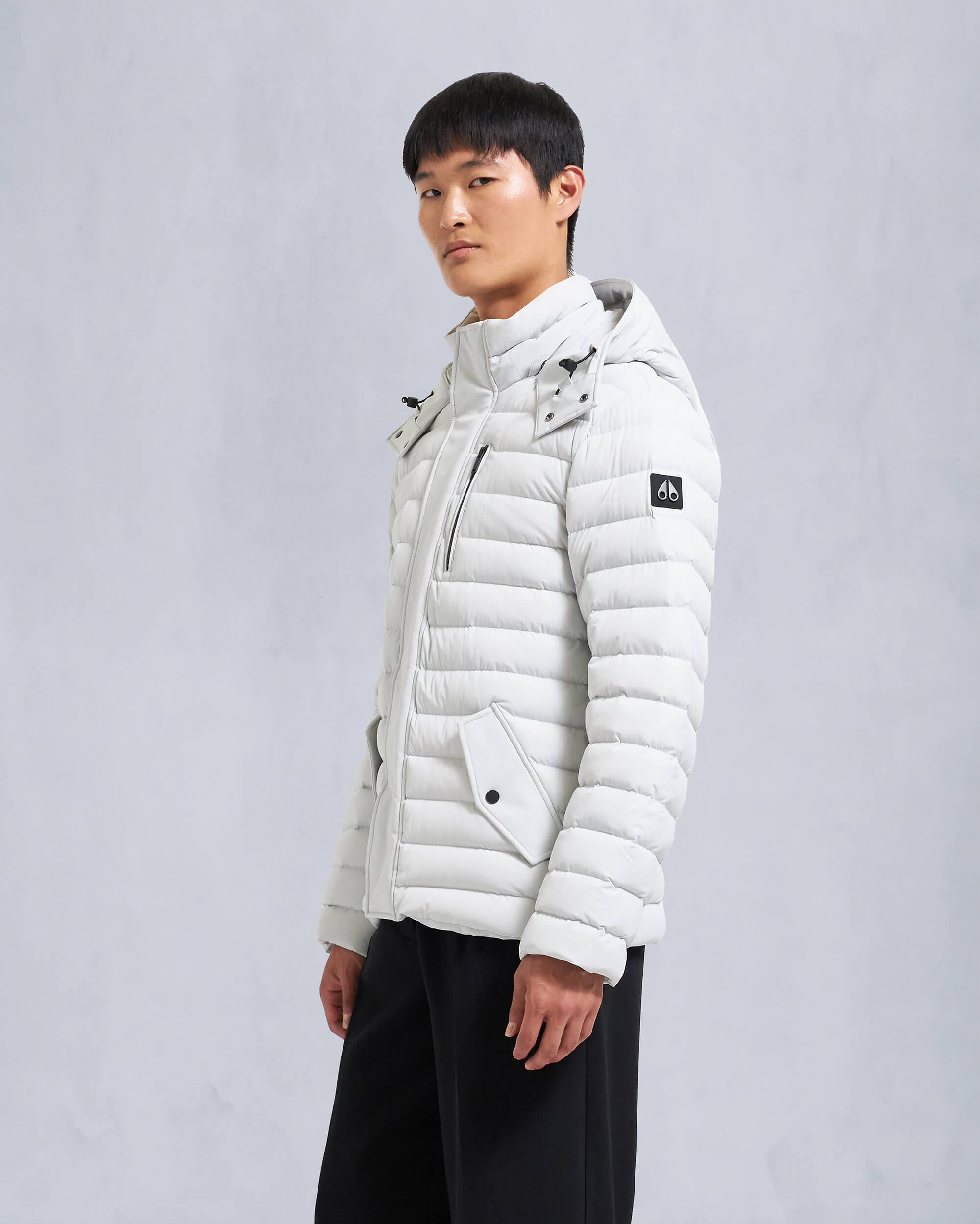 Moose Knuckles Mens Greystone Down Jacket Stone M34MJ111 Front
