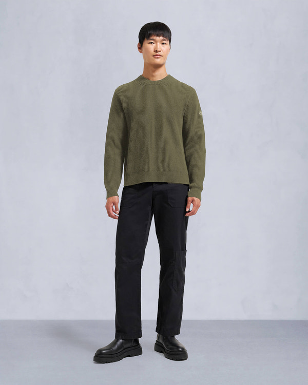 Moose Knuckles - M34MK665 - Ivo Sweater - MENS - Moss - Front Category