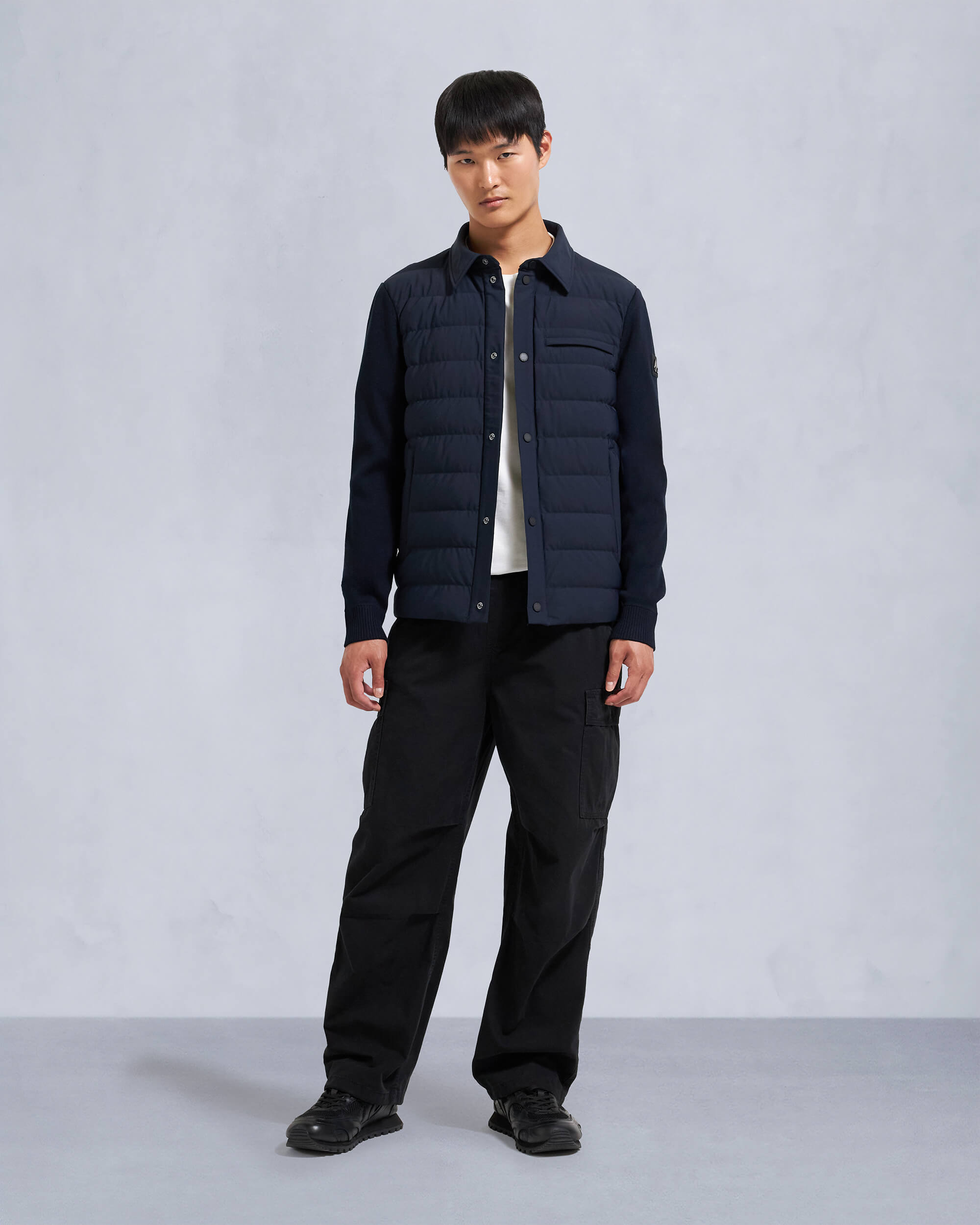 Moose Knuckles - M34MK670 - Marble Hybrid Shirt Jacket - MENS - Navy - Front Category