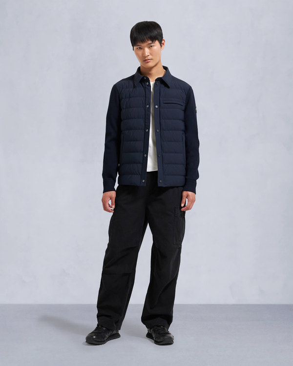 Moose Knuckles - M34MK670 - Marble Hybrid Shirt Jacket - MENS - Navy - Front Category