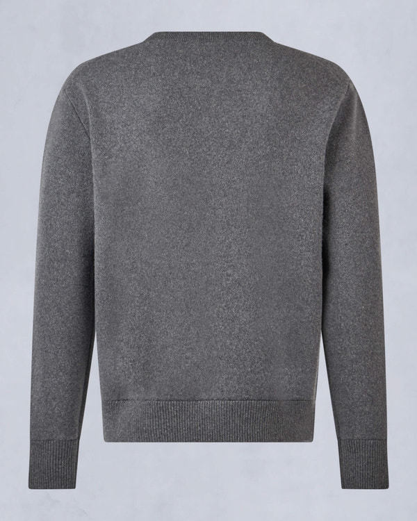 Moose Knuckles Mens Jog Falls Cashmere-Merino Sweater  Cement M34MK672 Detail2