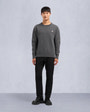 Moose Knuckles Mens Jog Falls Cashmere-Merino Sweater  Cement M34MK672 Front Category