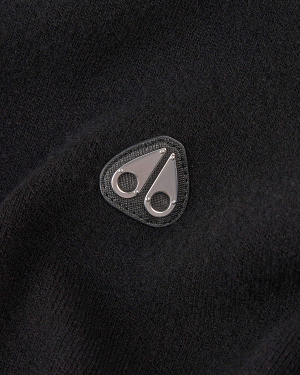 Moose Knuckles Mens Jog Falls Cashmere-Merino Sweater  Black M34MK672 Detail1