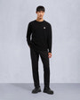 Moose Knuckles Mens Jog Falls Cashmere-Merino Sweater  Black M34MK672 Front Category
