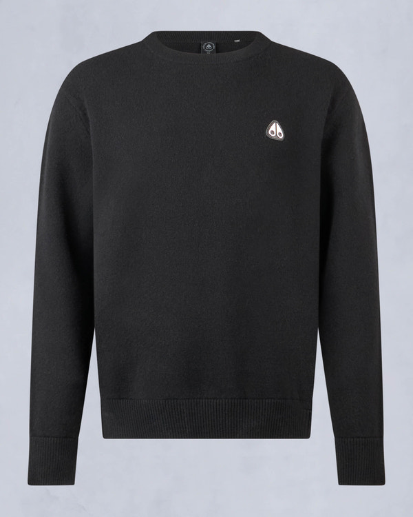 Moose Knuckles Mens Jog Falls Cashmere-Merino Sweater  Black M34MK672 - GM