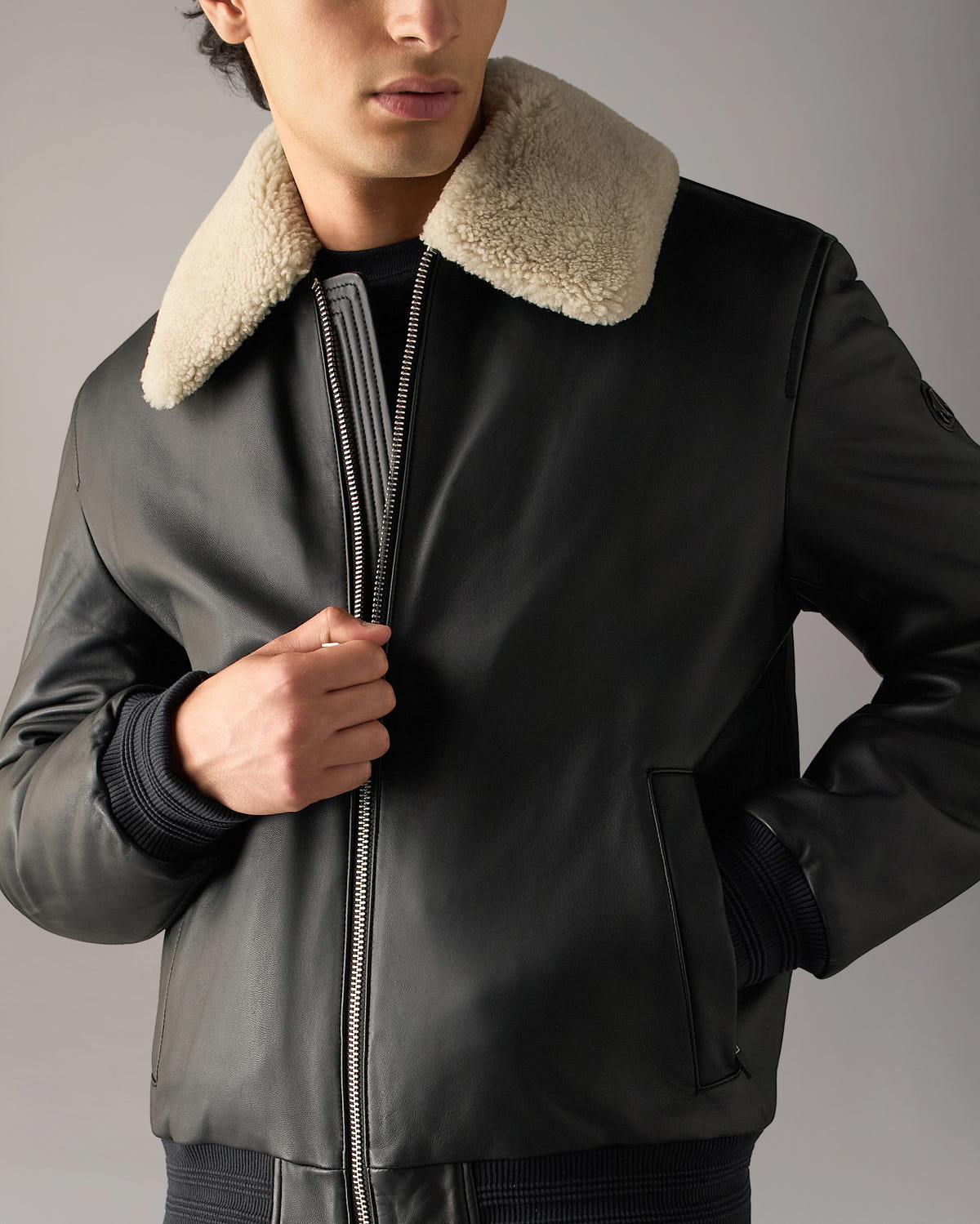 Moose Knuckles - M34ML313 - Toba Bomber Jacket - MENS - Black - Detail1