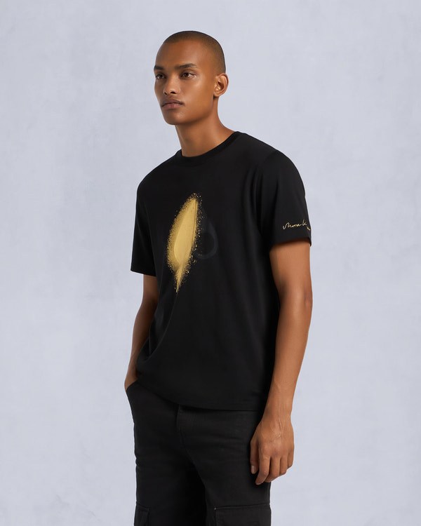 Moose Knuckles - M34MT705G - Gold Series Augustine Tee - MENS - Black - Front
