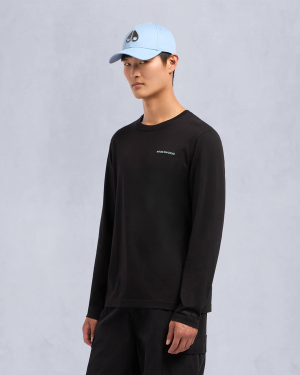 Moose Knuckles Mens Merapi Long Sleeve Tee Black M34MT706 Front