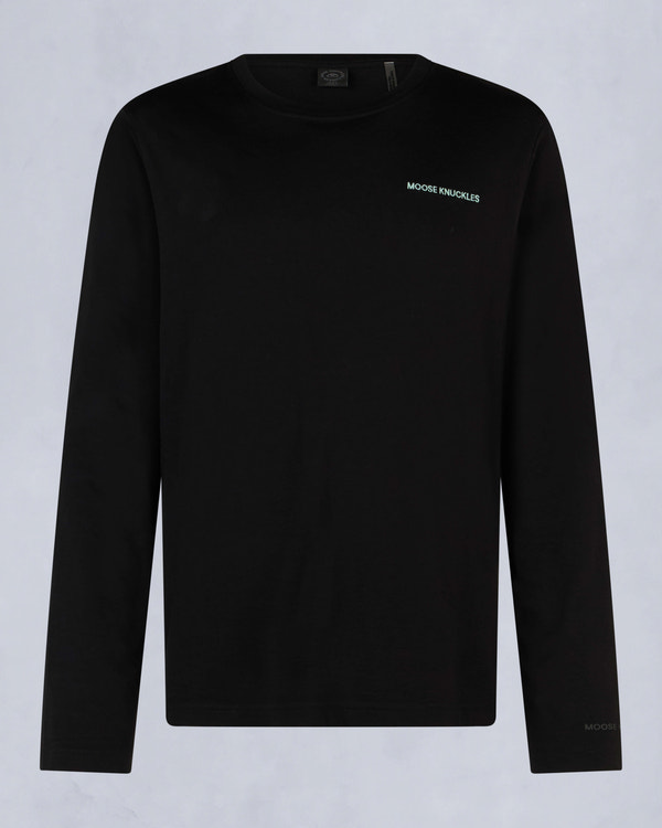 Moose Knuckles Mens Merapi Long Sleeve Tee Black M34MT706 - GM