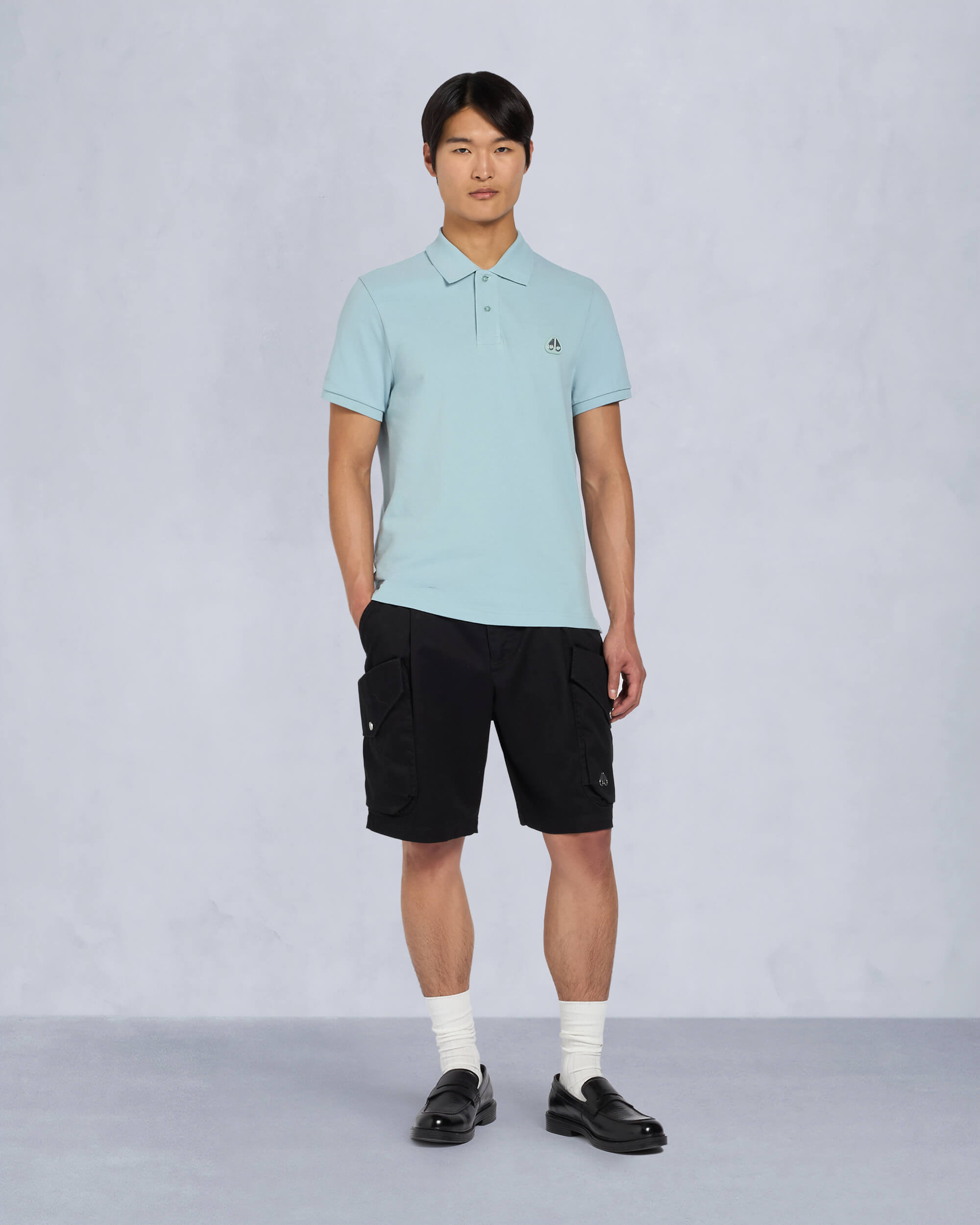 Moose Knuckles Mens Everett Polo TIDE M34MT712 Front Category
