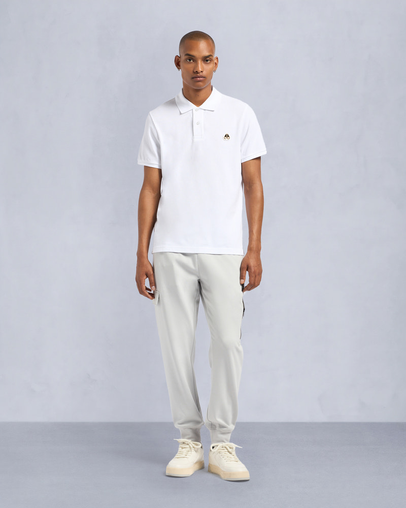 Moose Knuckles - M34MT712G - Gold Series Everett Polo - MENS - White - Front Category