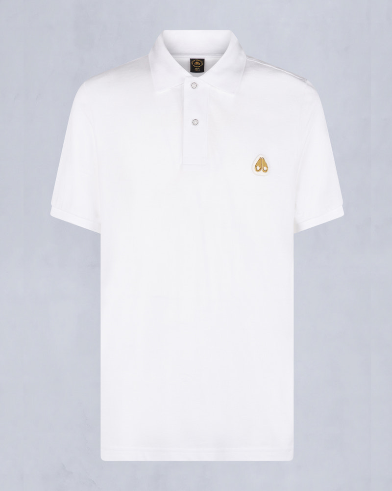 Moose Knuckles - M34MT712G - Gold Series Everett Polo - MENS - White - GM