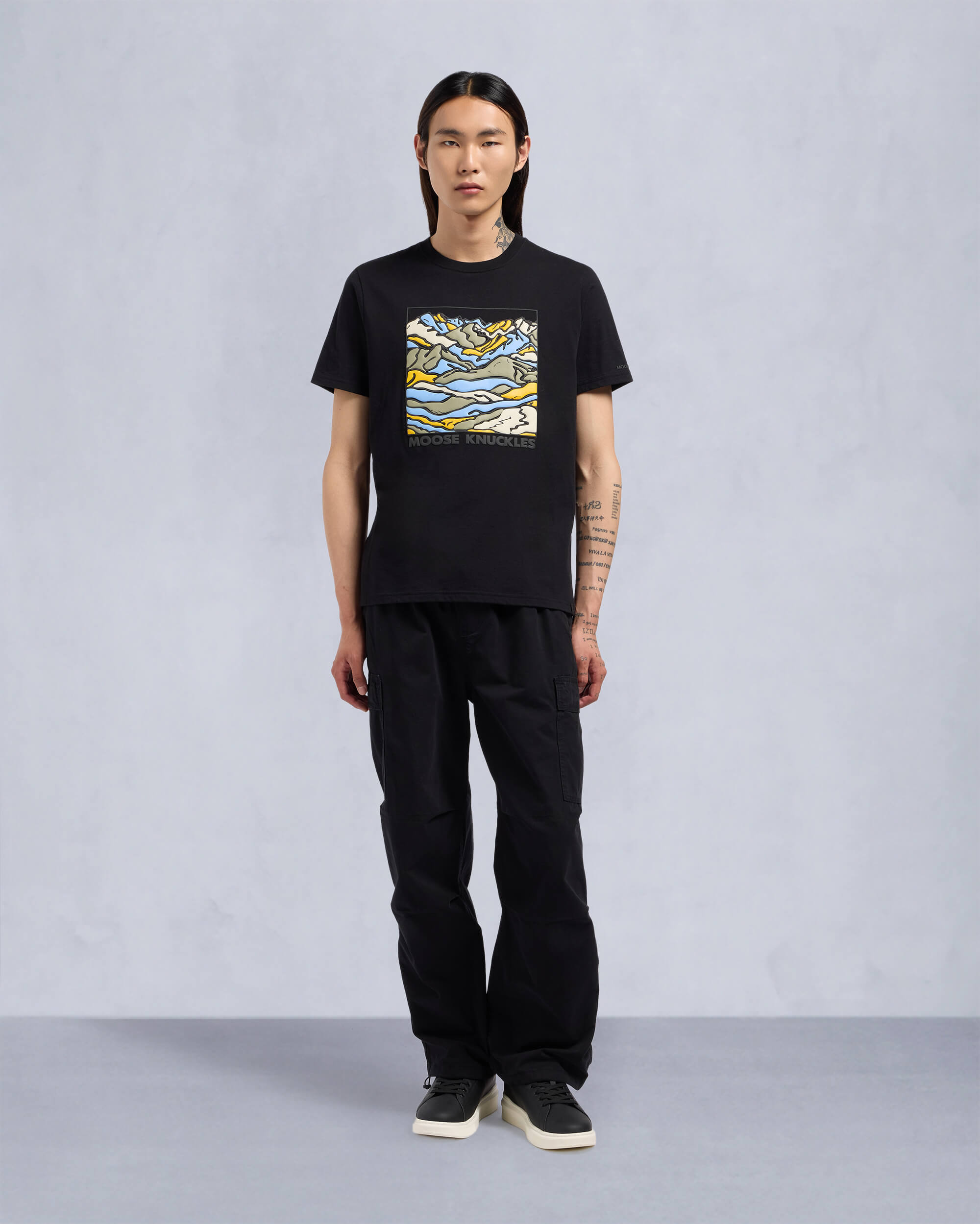 Moose Knuckles Mens Triglav Tee Black M34MT714 Front Category