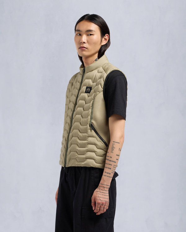 Moose Knuckles - M34MV452 - Granite Down Hybrid Vest - MENS - Sage - Front