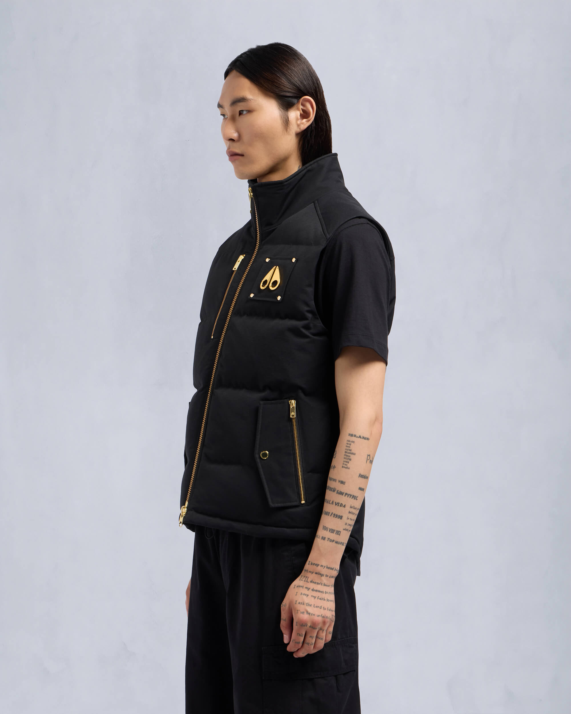Moose Knuckles - M34MV474G - Gold Series Westmount Vest - MENS - Black - Front