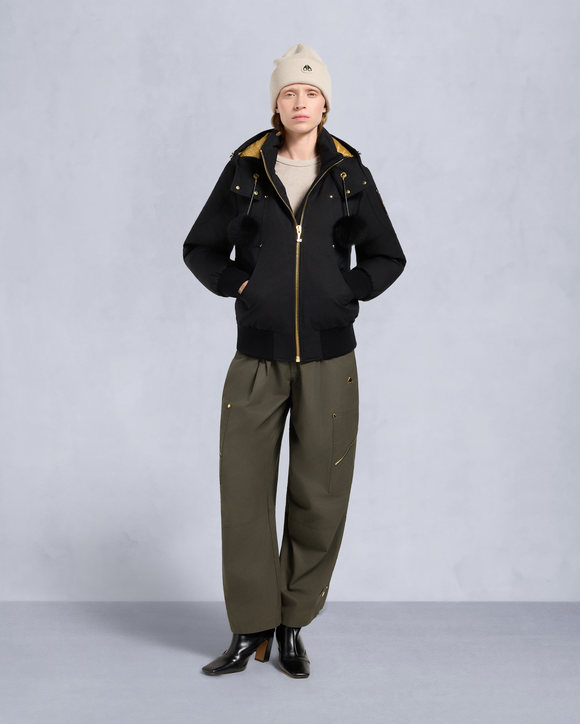 Moose Knuckles - M35LB002GS - Gold Series Original Sainte Flavie SHEARLING TRIM Bomber Jacket - WOMENS -  - Detail3