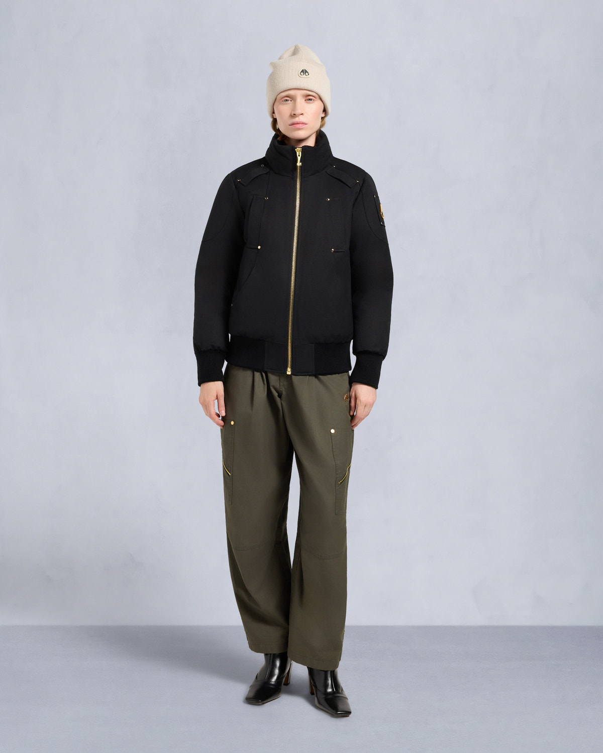 Moose Knuckles - M35LB002GS - Gold Series Original Sainte Flavie SHEARLING TRIM Bomber Jacket - WOMENS -  - Detail4